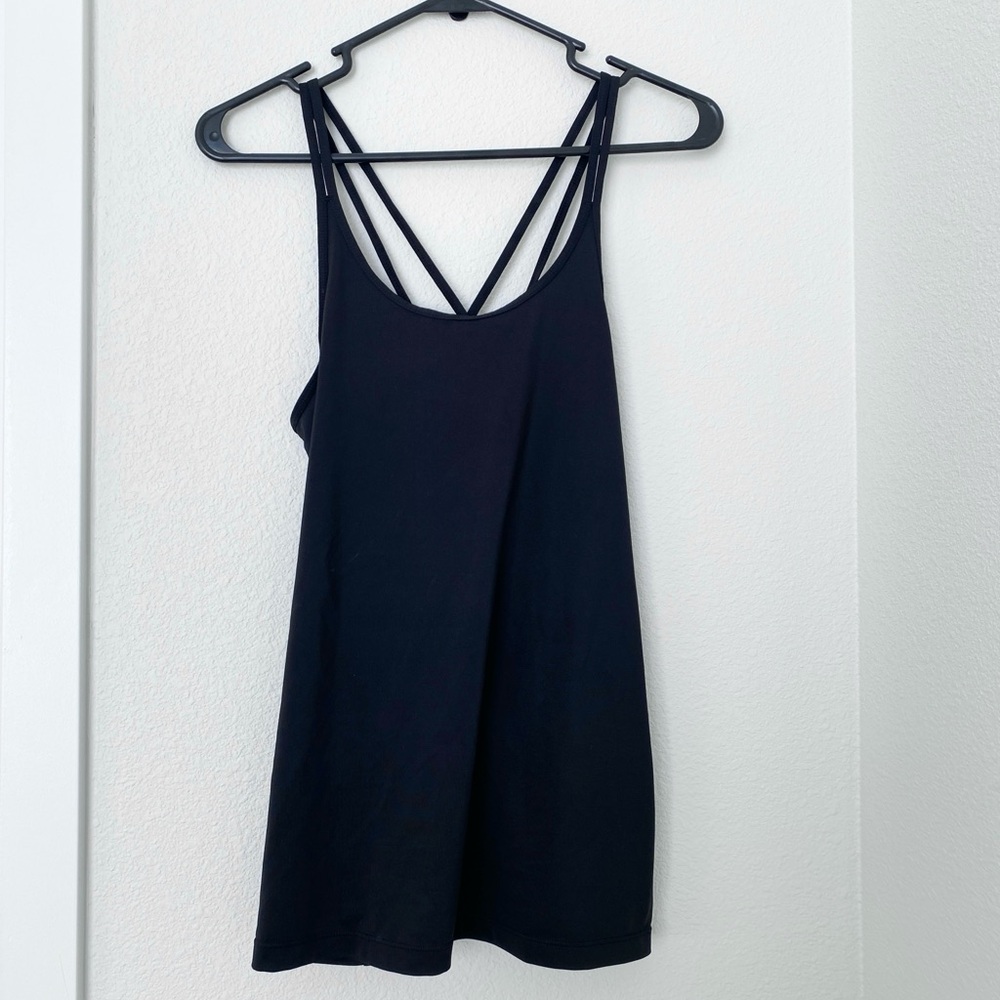 Black Strappy Athletic Tank Top